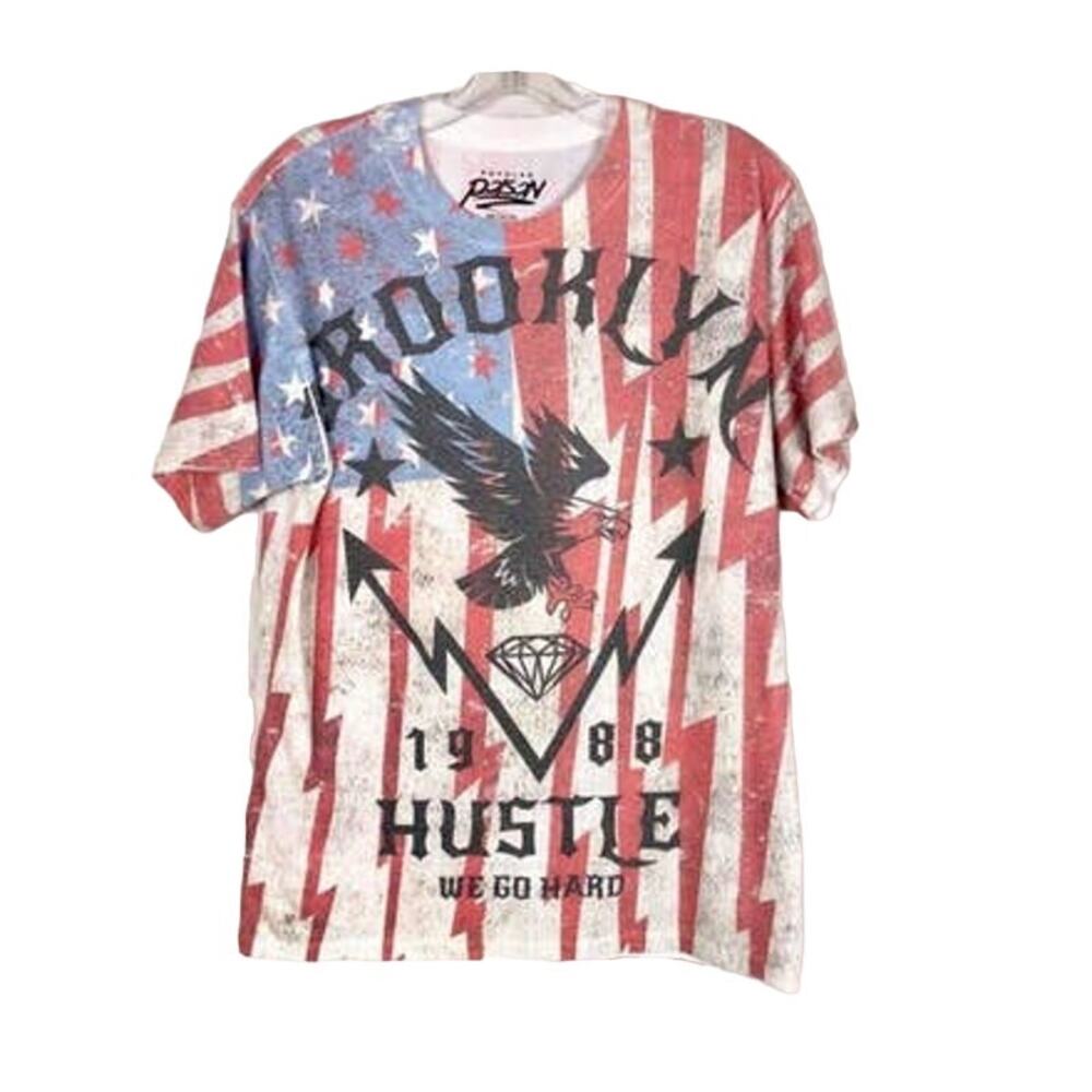 Popular Poison Graphic t-shirt American Flag Eagle women's medium